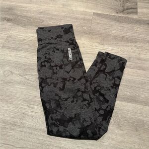 Gymshark Black and Grey Patterened Leggings